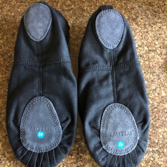 WELOVE Black Canvas Ballet Slippers - Picture 8 of 12